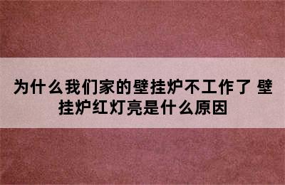 为什么我们家的壁挂炉不工作了 壁挂炉红灯亮是什么原因